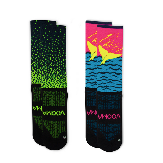 2 Pack - Crew Sock Bundle (Fire Embers + Whale Tail)