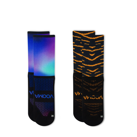 2 Pack - Quarter Sock Bundle (Northern Lights + Tiger Skin)